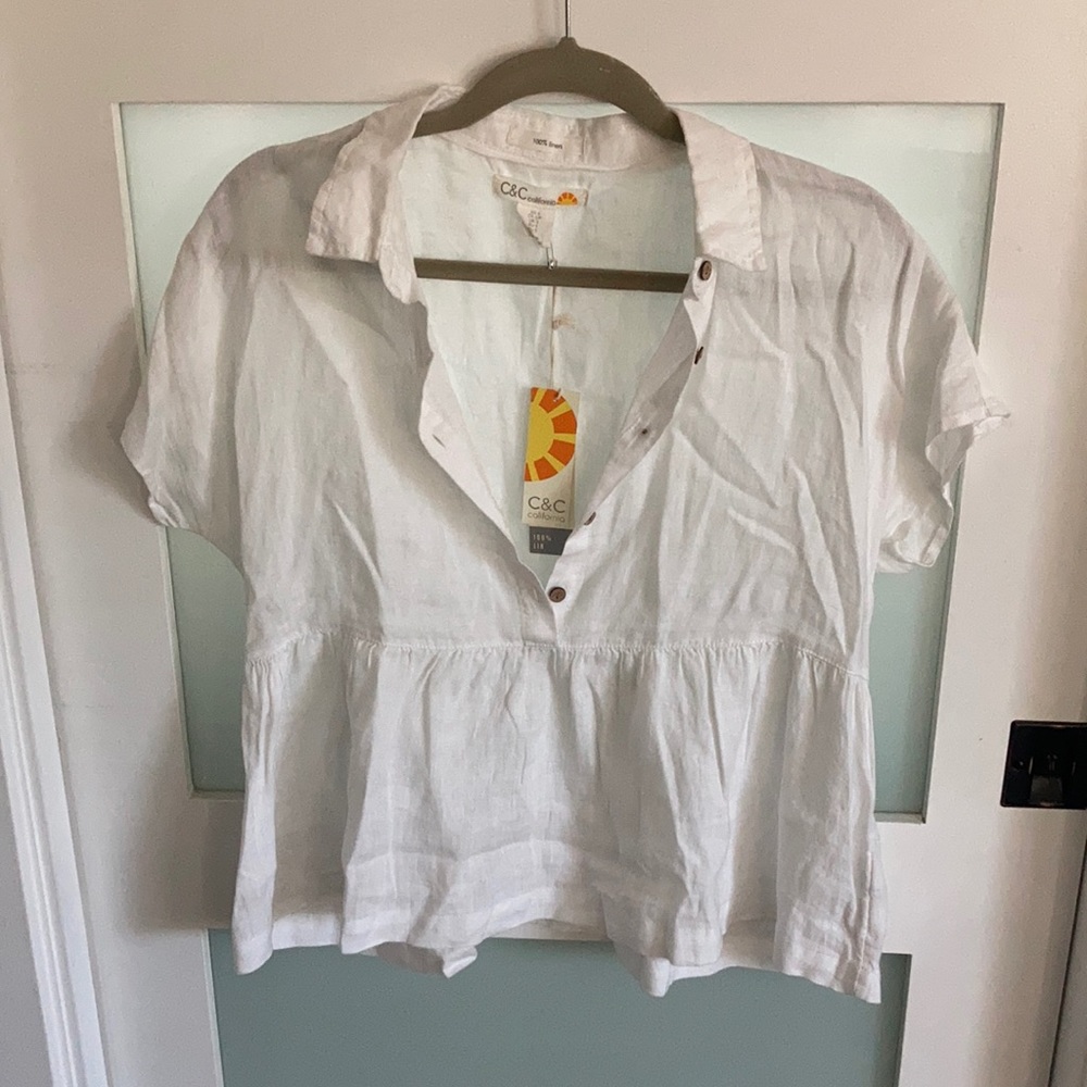 Linen babydoll top